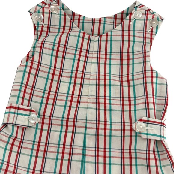 Imp Originals Inc. Boys Plaid Sleeveless Romper Size 3T Red/Green - Picture 4 of 4